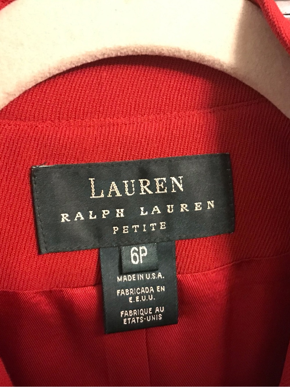 Lauren Ralph Lauren Vintage Red Blazer Wool Shoulder Pads Gold Buttons - Picture 2 of 10